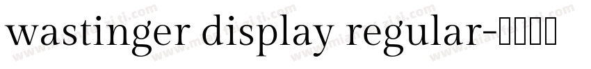 wastinger display regular字体转换